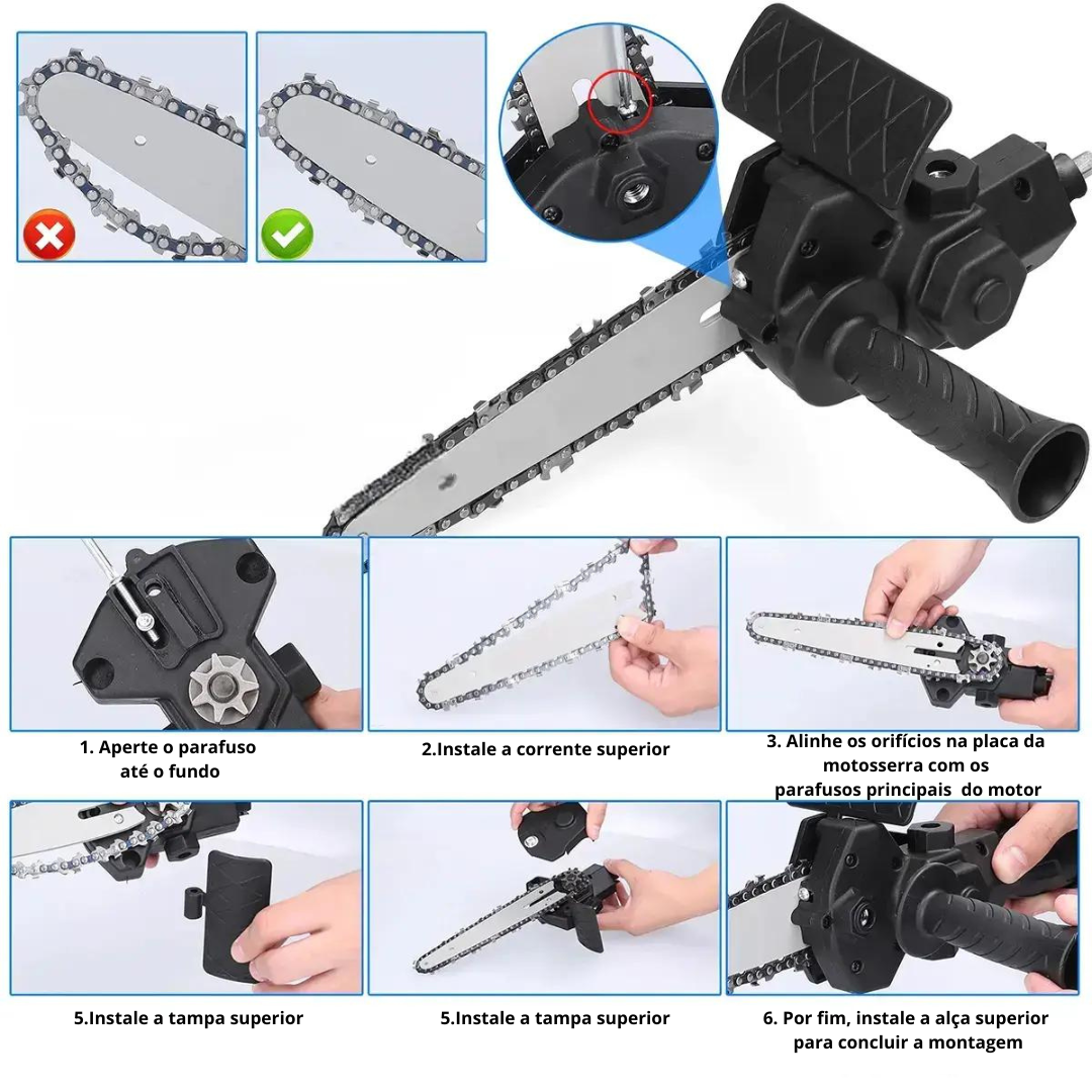 Kit Adaptador Motosserra para Furadeira e Parafusadeira Elétrica