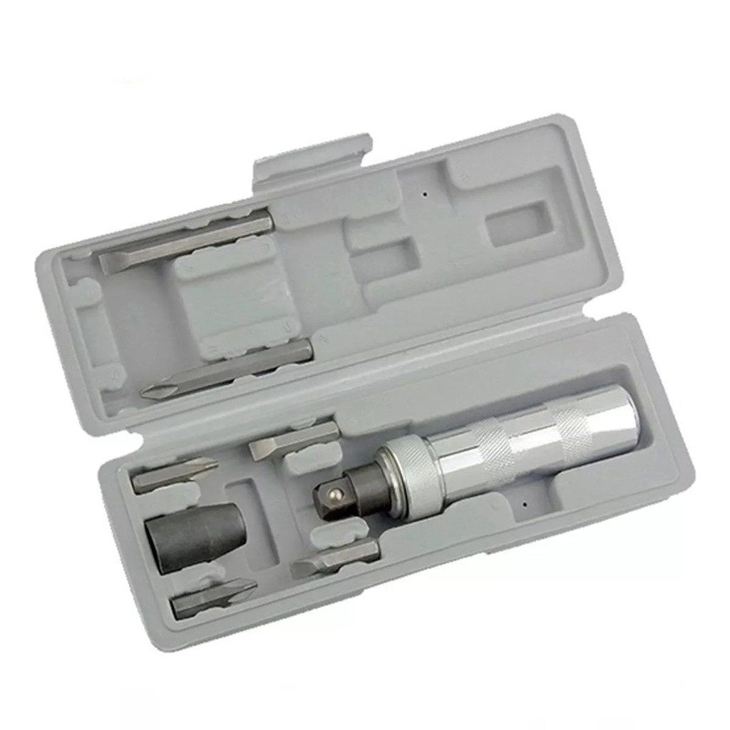 Jogo Kit Chave De Impacto 1/2 Com Bits e Soquete 6 Peças Snel