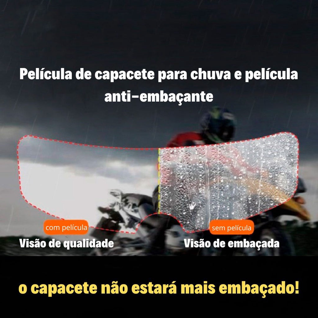 Película Anti Embaçante para Capacete Moto Anti Chuva - AMZ