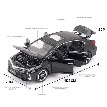 Miniatura Toyota Corolla 1:32 Metal Som e Luz Portas Abríveis | AMZ Para Você