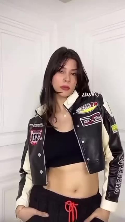 Jaqueta Couro Motoqueira Curta Estilo e Tendência - AMZ