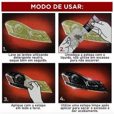 Renovador de Farol Orbi Tira Amarelado  e Aspecto Fosco  Revitalizador 50ml + Estopa