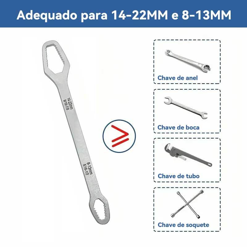 Chave Boca Fixa Universal 8-22mm Cabeça Dupla Torx Aço Resistente - AMZ