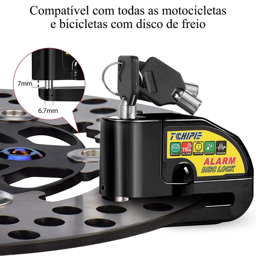 Cadeado Anti Furto - DiskLock Pro - Reforçado Com Alarme Sonoro