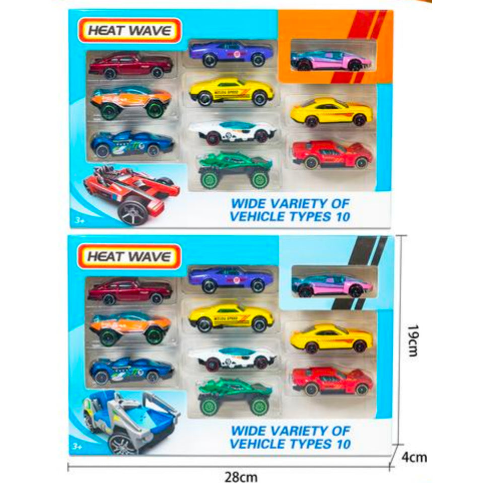 Kit 8 Hot Cars Miniaturas Metal Colecionáveis Cores Variadas - Fanwix AMZ