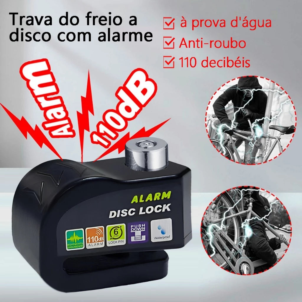 Cadeado Anti Furto - DiskLock Pro - Reforçado Com Alarme Sonoro