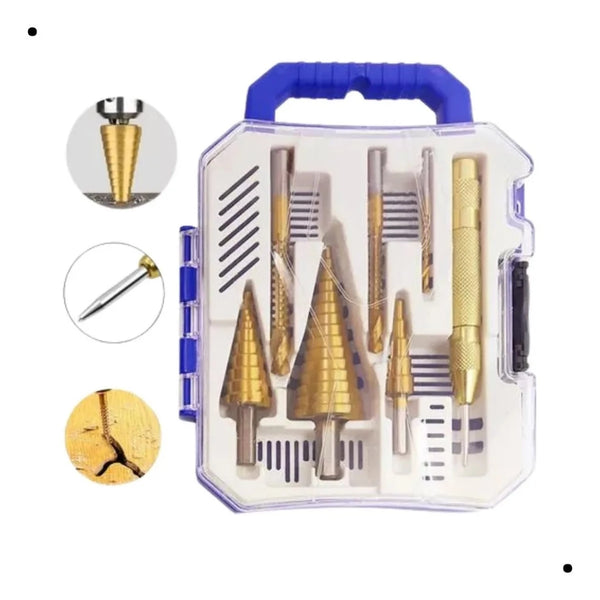 Kit 7 Brocas Escalonada Aço Titânio