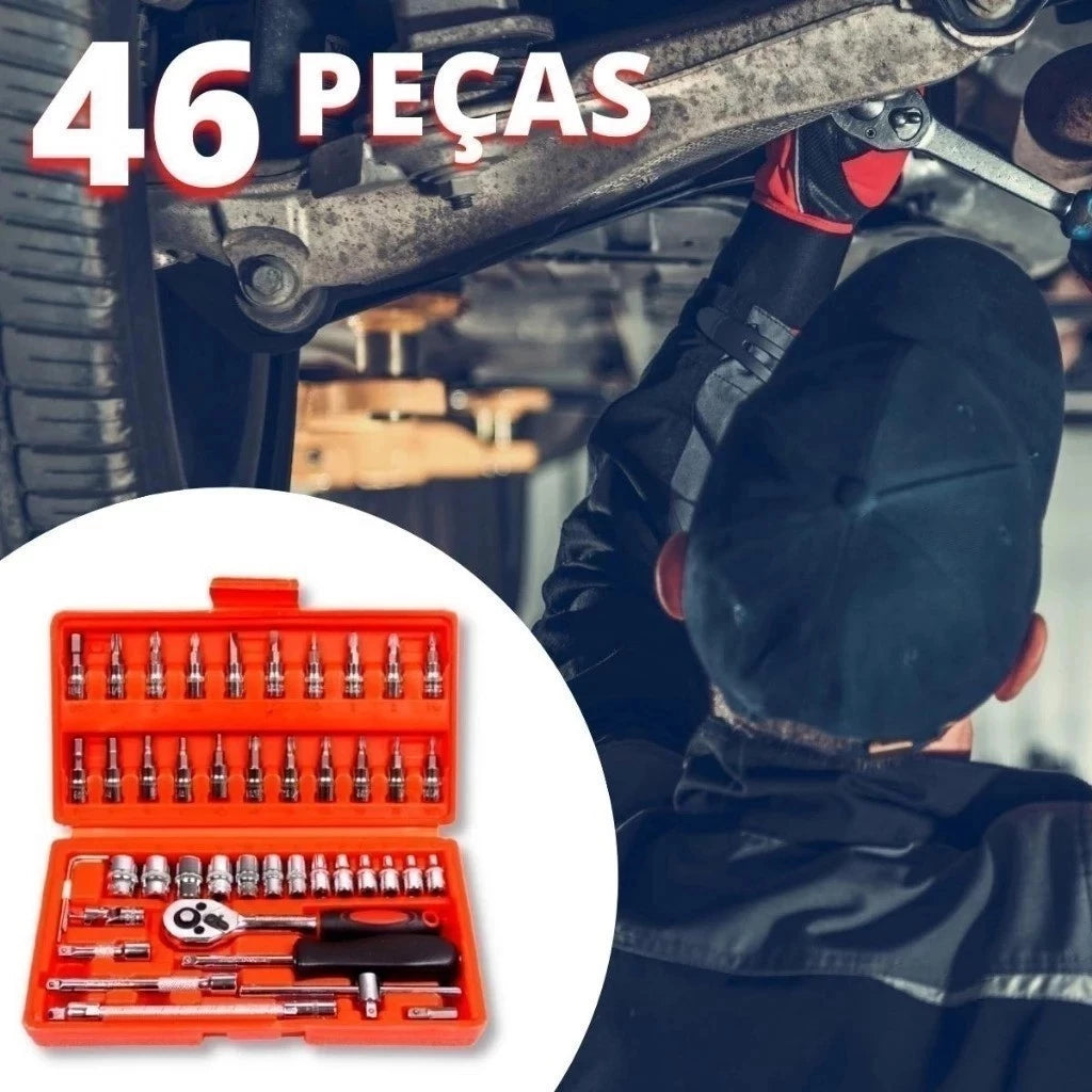 Jogo De Chave Catraca -  46 Peças