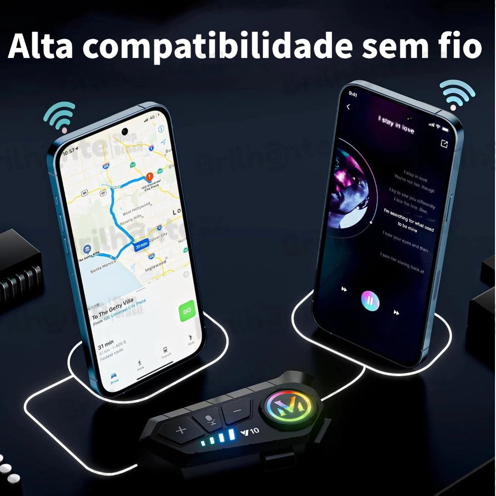 Fone de Ouvido para Capacete - Chamadas Mãos Livres