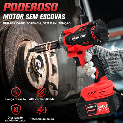 Chave de Impacto Com Led 520 N·m 21V - Chave Torque 2 Bateria