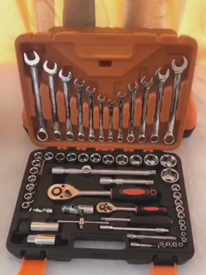 Kit Ferramenta Jogo Soquete Chave Combinada Catraca 61 Peças