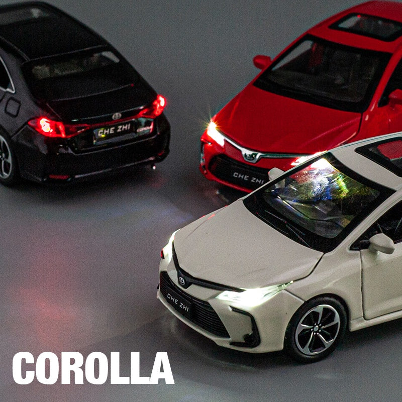 Miniatura Toyota Corolla 1:32 Metal Som e Luz Portas Abríveis | AMZ Para Você