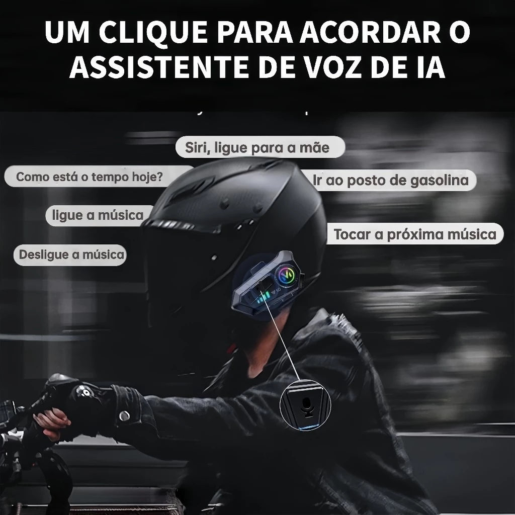Fone de Ouvido para Capacete - Chamadas Mãos Livres