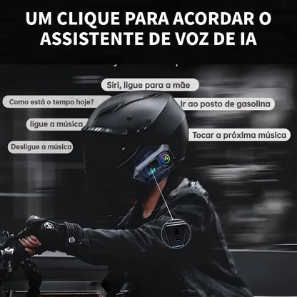 Fone de Ouvido para Capacete - Chamadas Mãos Livres